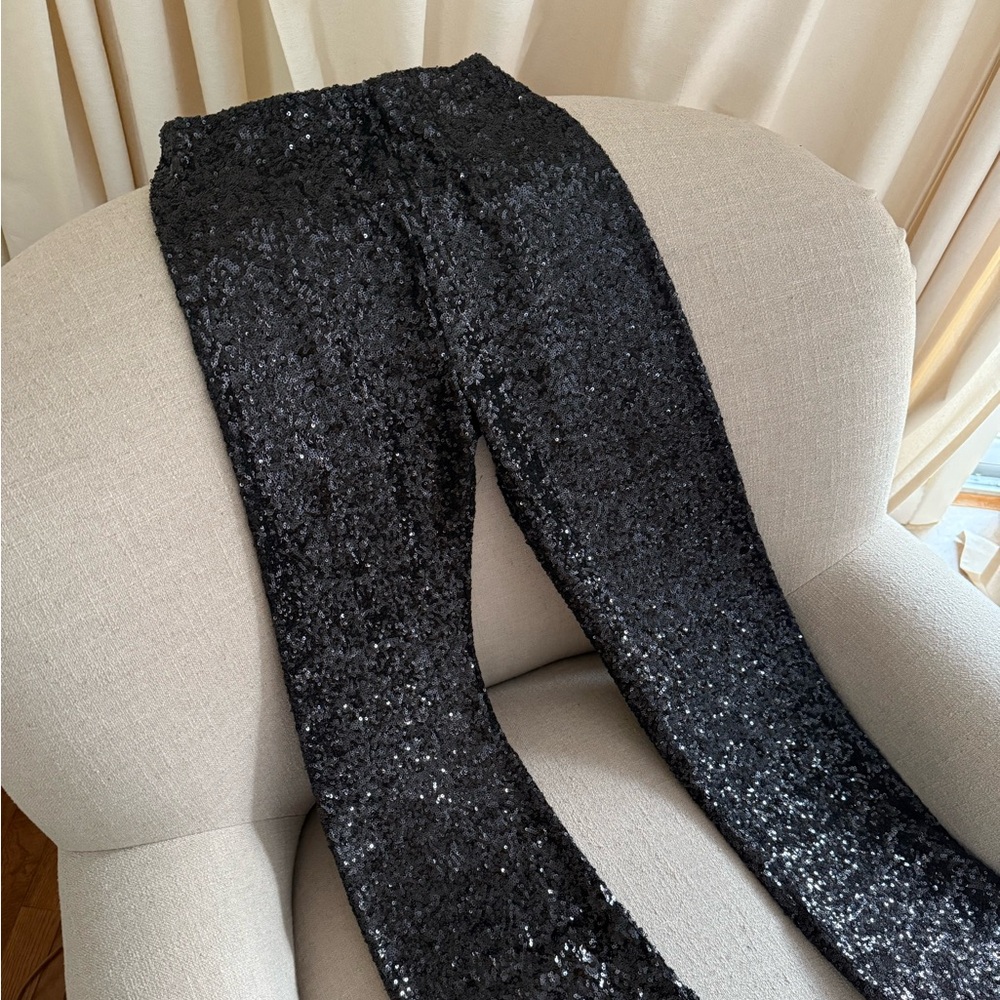 Zara Sequin Boot Cut Pants - Unlined